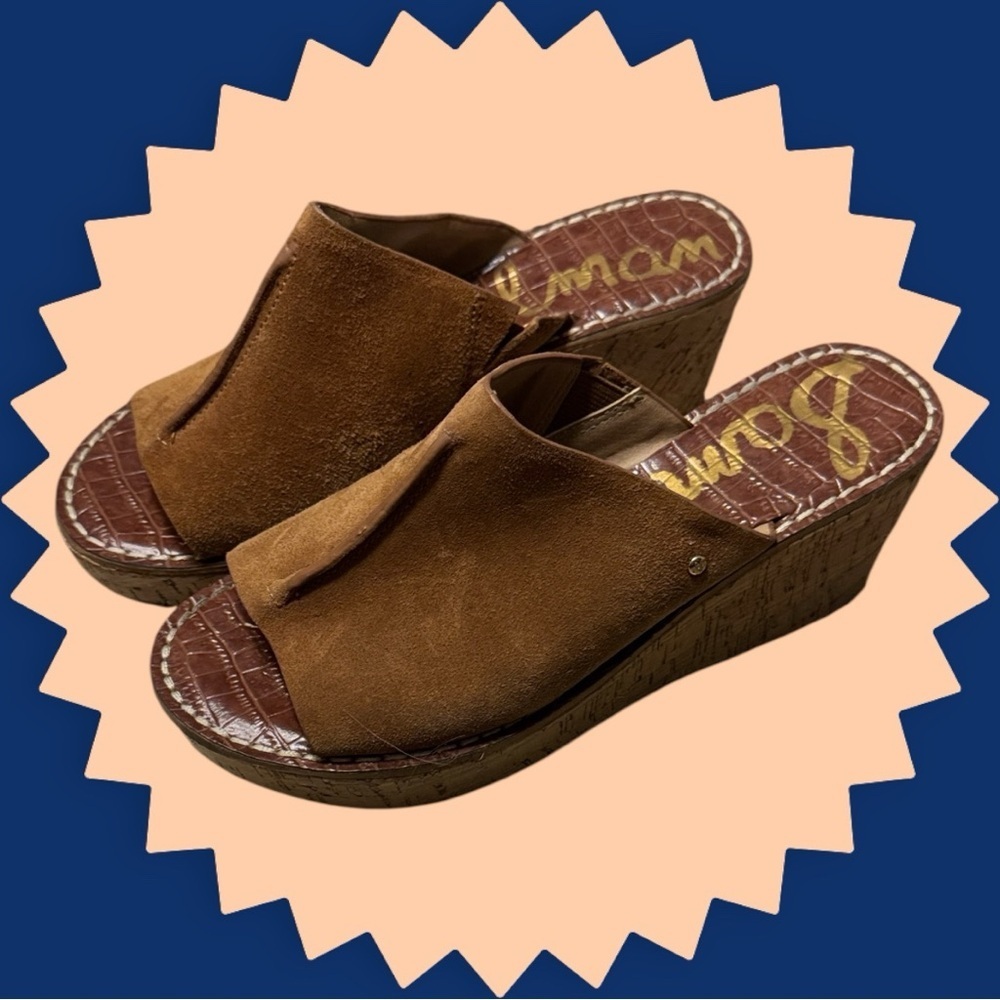 Sam Edelman Ranger Suede Wedge Sandals size 7.5